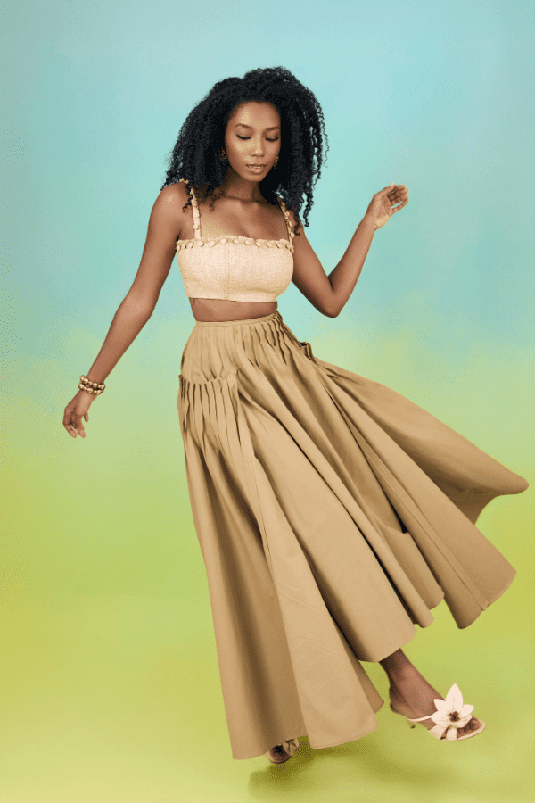 high-waist velours skirt -made in Japan - | aéré